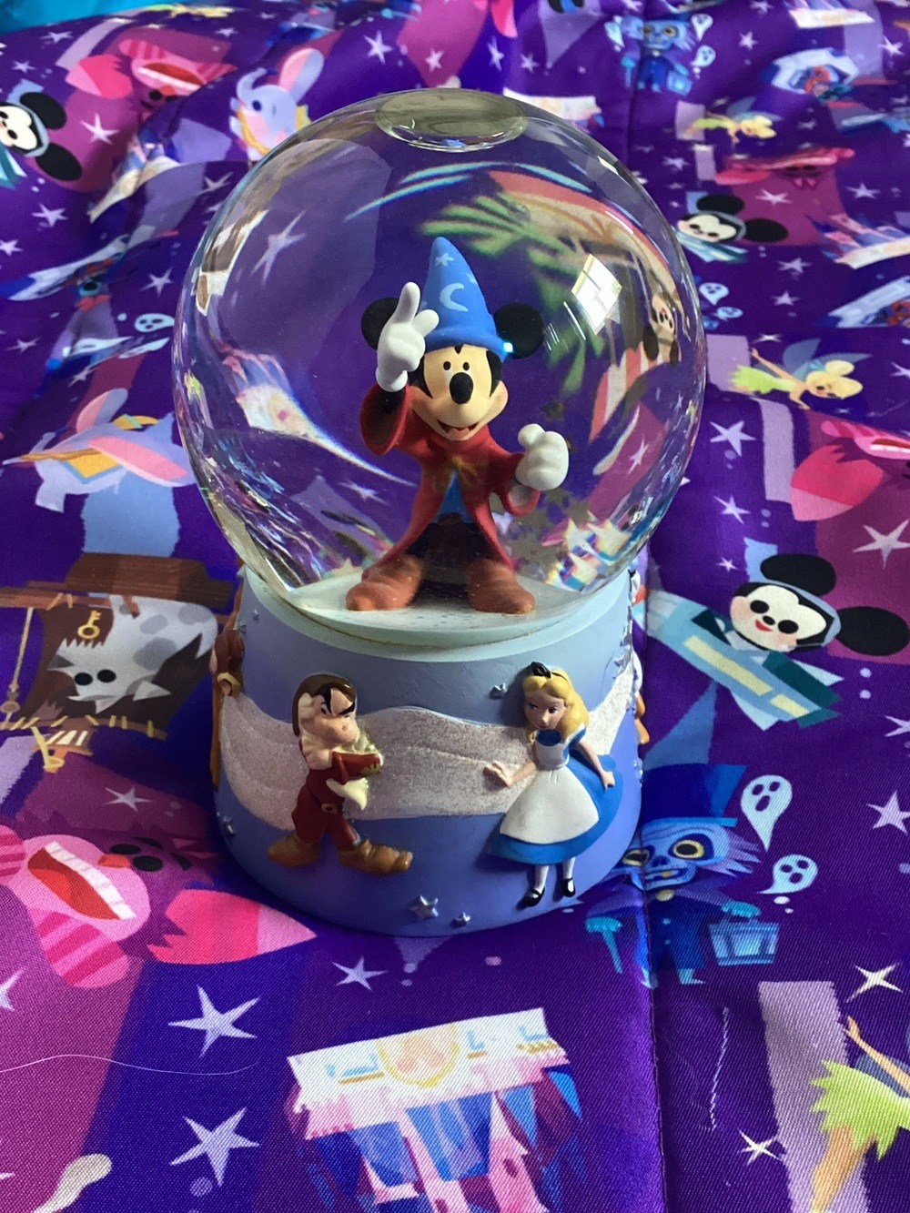 Disney Sorcerer Mickey Snow Globe with Blue and Purple Accents - Picture 1 of 7